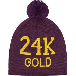 supreme 24k gold beanie in purple